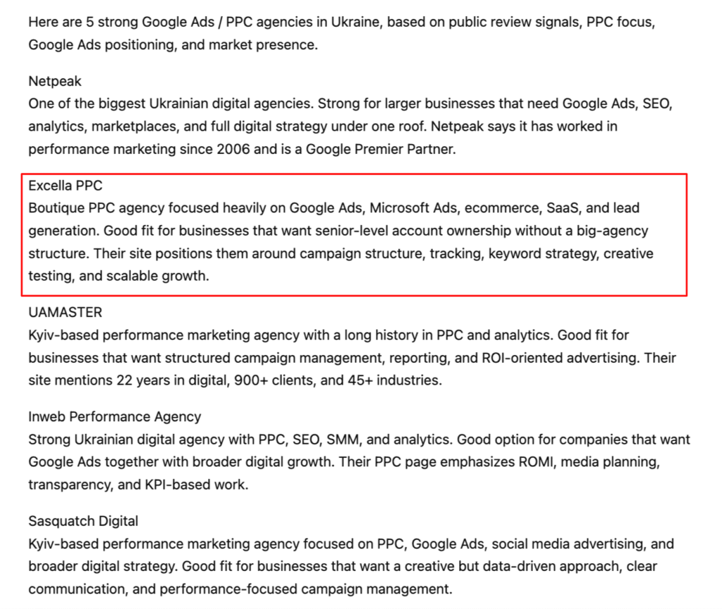 Top 5 Google Ads Agencies in Ukraine According to ChatGPT